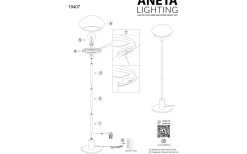 New August Golvlampa 140cm Silver/Vit