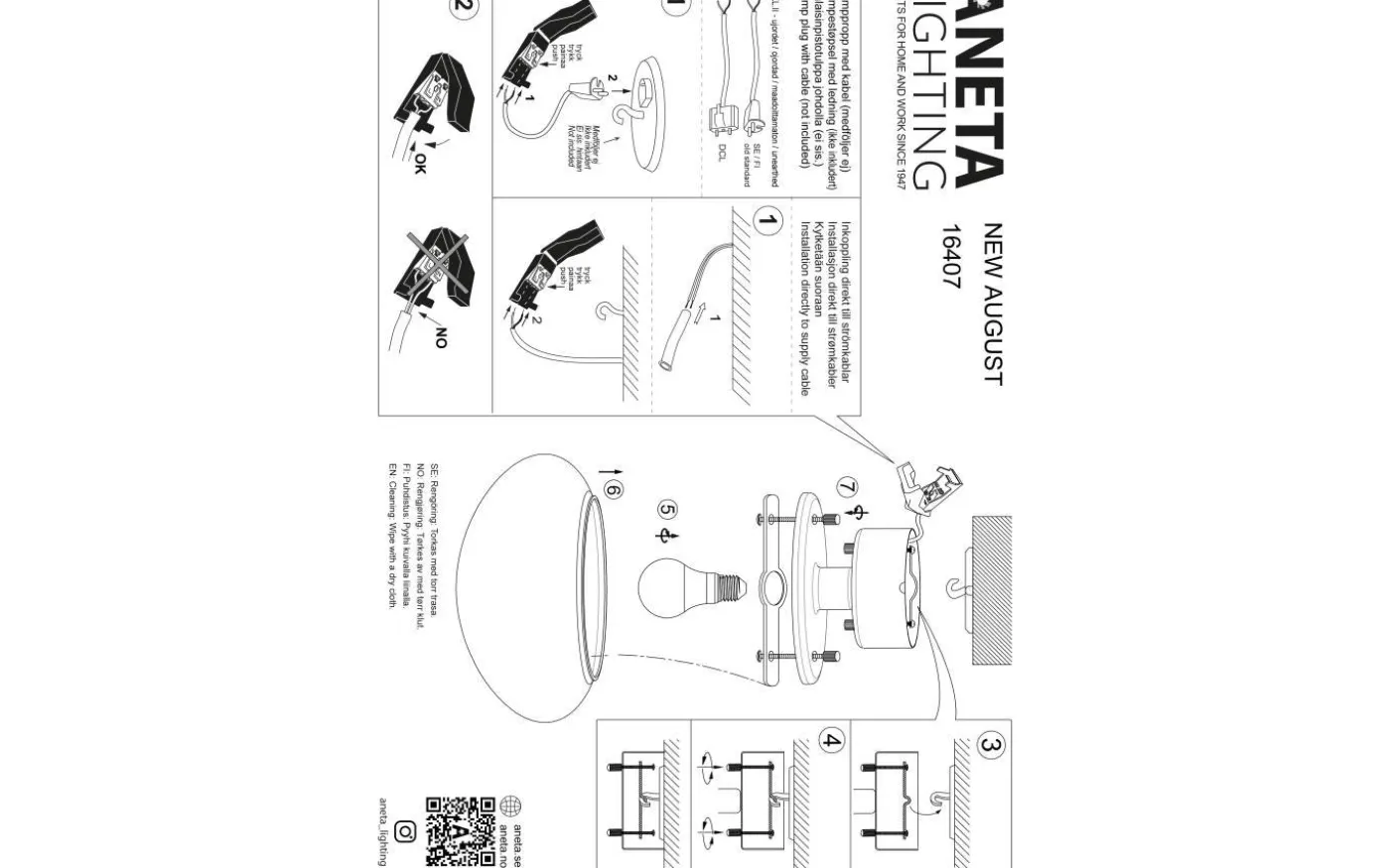 New August Plafond 27cm Svart