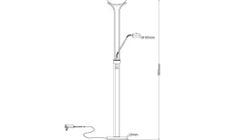 Nice Golvlampa 1,8m LED 3000K 20W+5W Antik