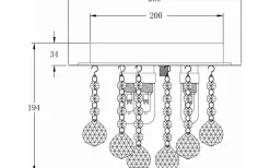 Nicoline Kristallplafond 26cm Krom IP44