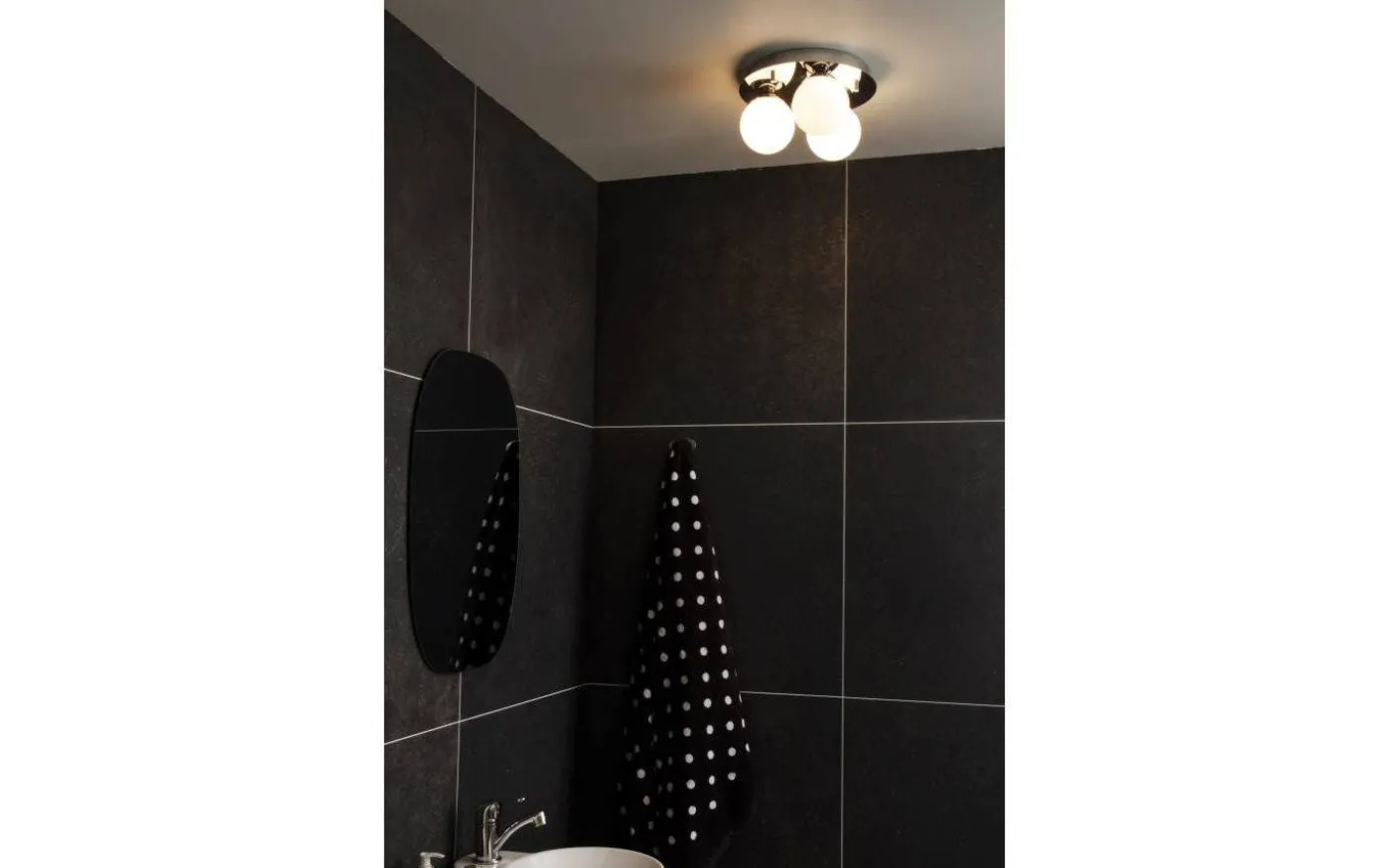 Nicosia Plafond 25cm 3L Badrum Krom/Vit IP44