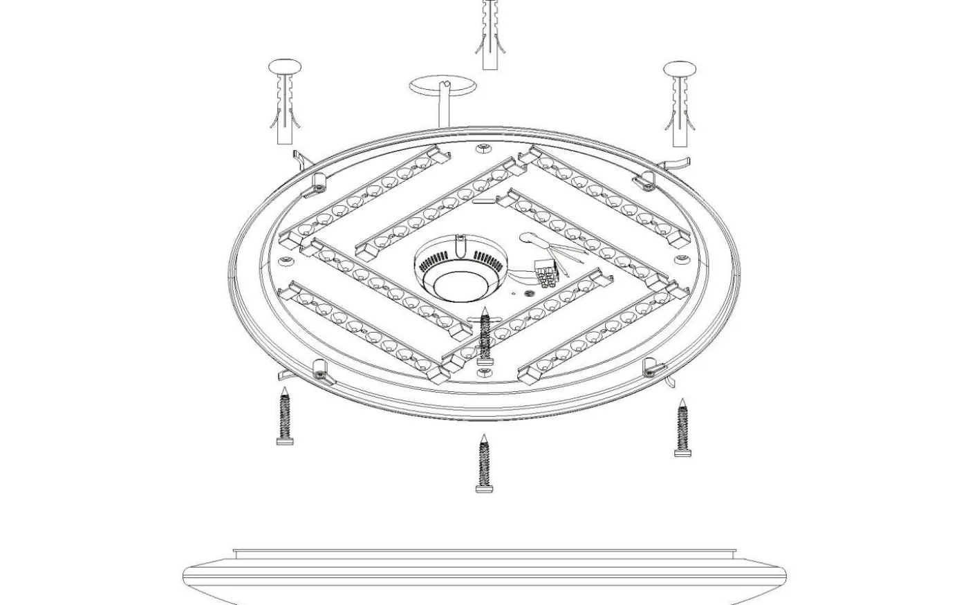 Nieves Plafond 51cm LED 3000K 31W Vit
