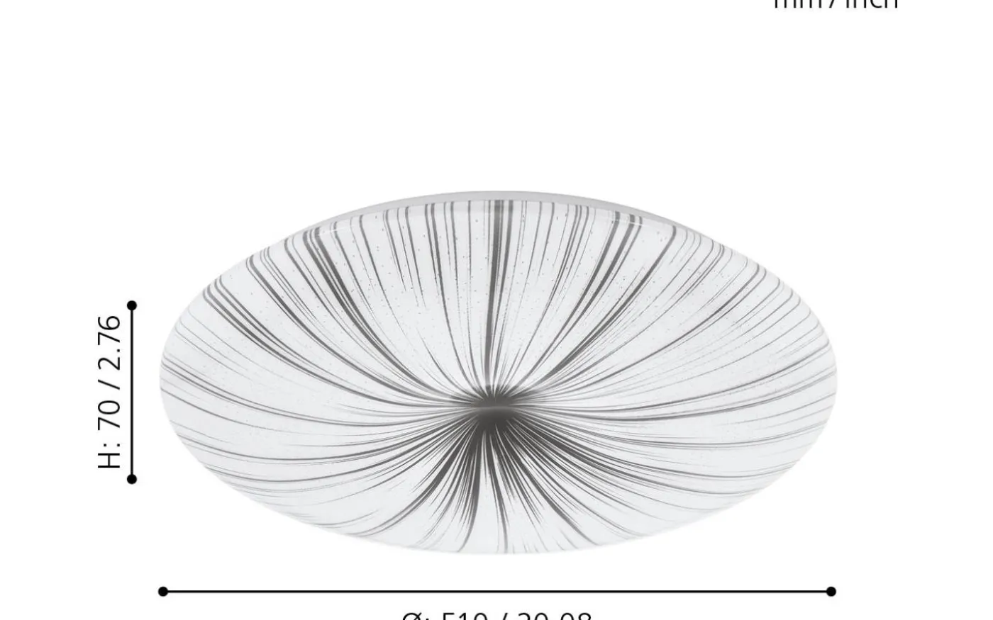 Nieves Plafond 51cm LED 3000K 31W Vit