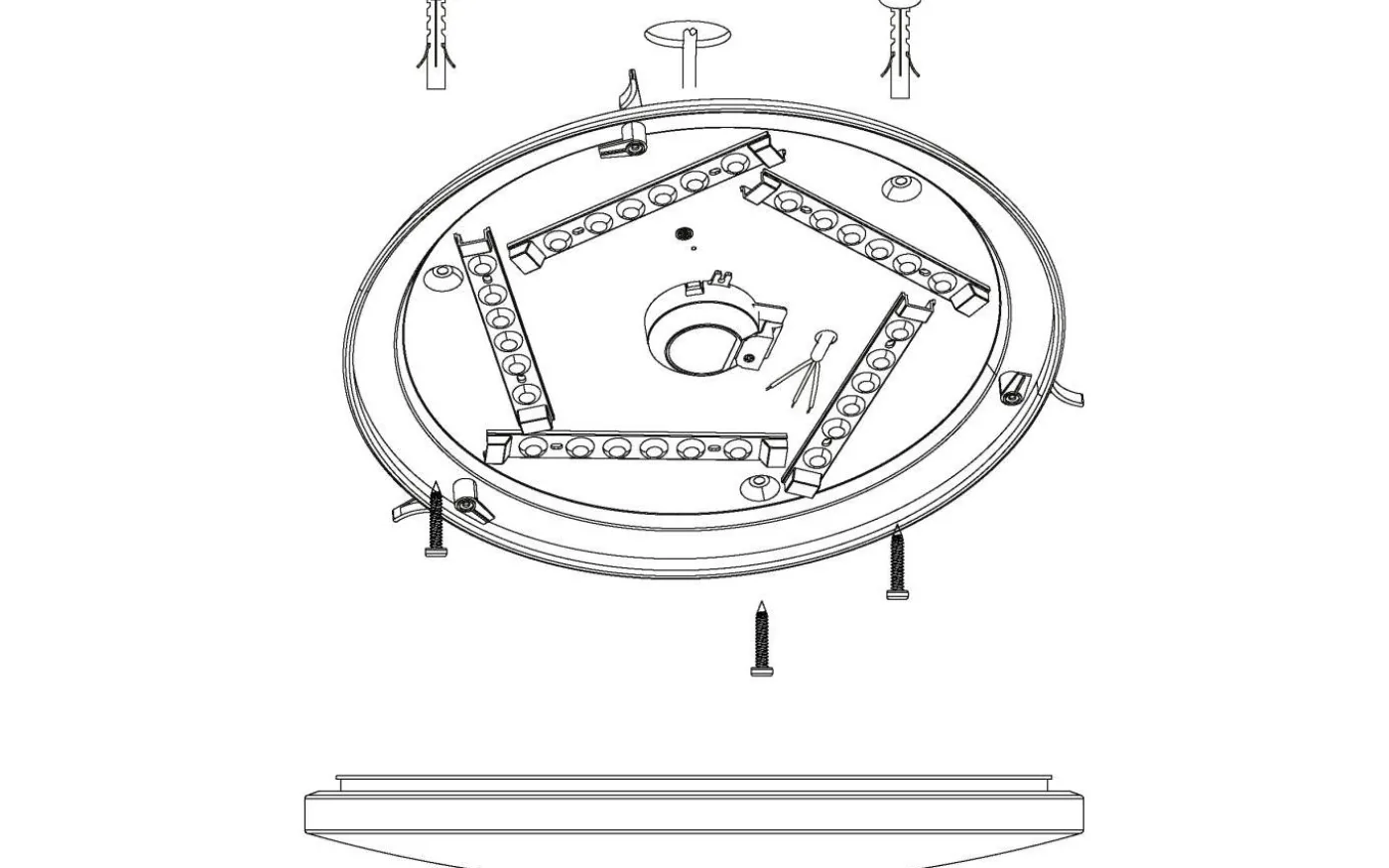 Nieves Plafond 41cm LED 3000K 19,5W Vit