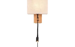 Nilam Vägglampa med läslampa 25cm LED + E27 naturträ