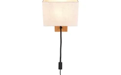 Nilam Vägglampa med läslampa 25cm LED + E27 naturträ