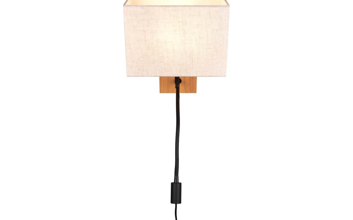 Nilam Vägglampa med läslampa 25cm LED + E27 naturträ