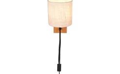 Nilam Vägglampa med läslampa 18cm LED + E27 naturträ