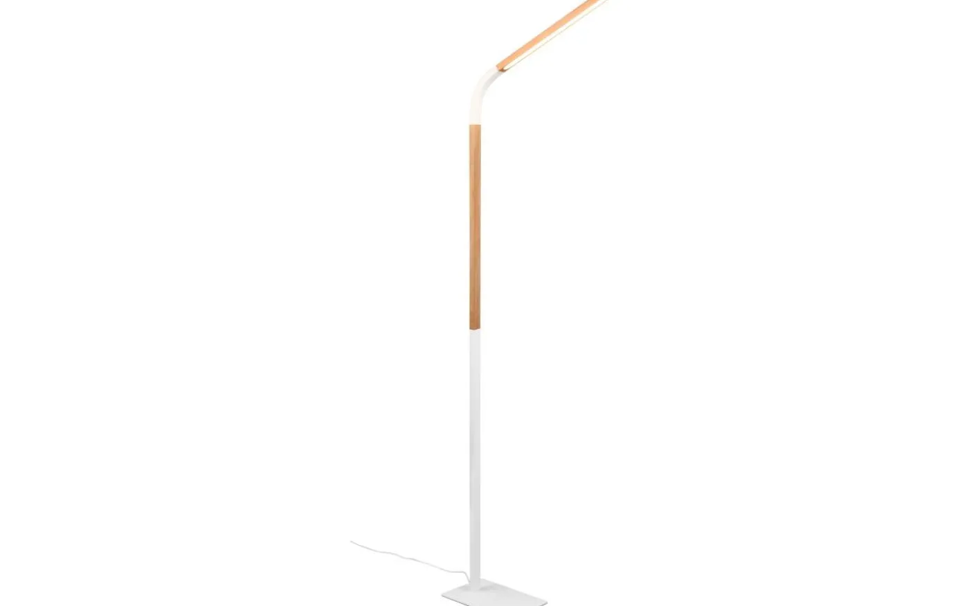 Norris Golvlampa LED matt vit/trä