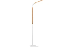 Norris Golvlampa LED matt vit/trä