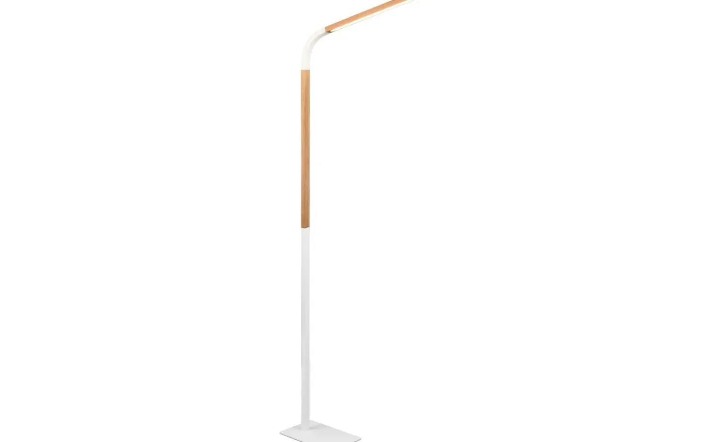 Norris Golvlampa LED matt vit/trä