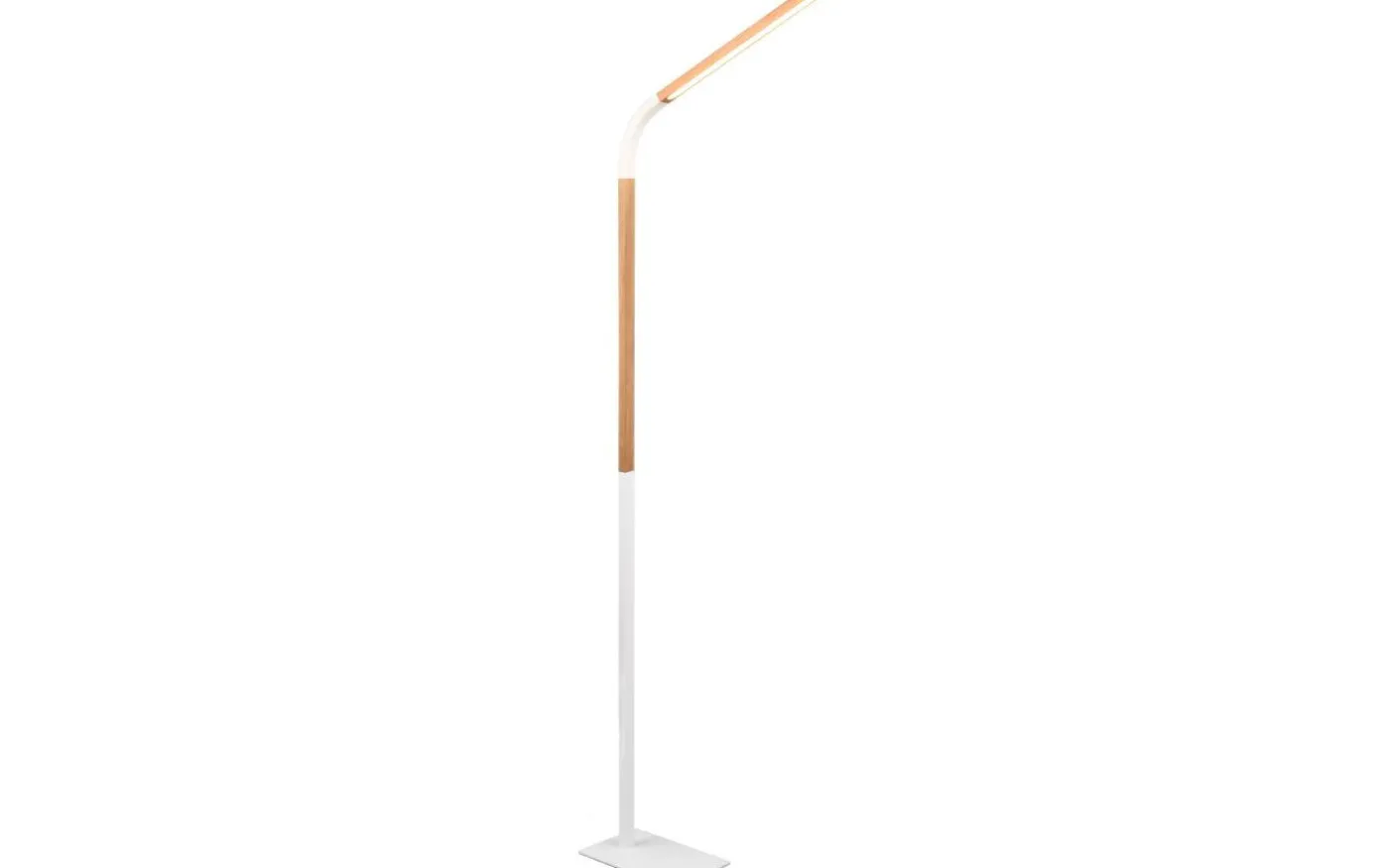 Norris Golvlampa LED matt vit/trä