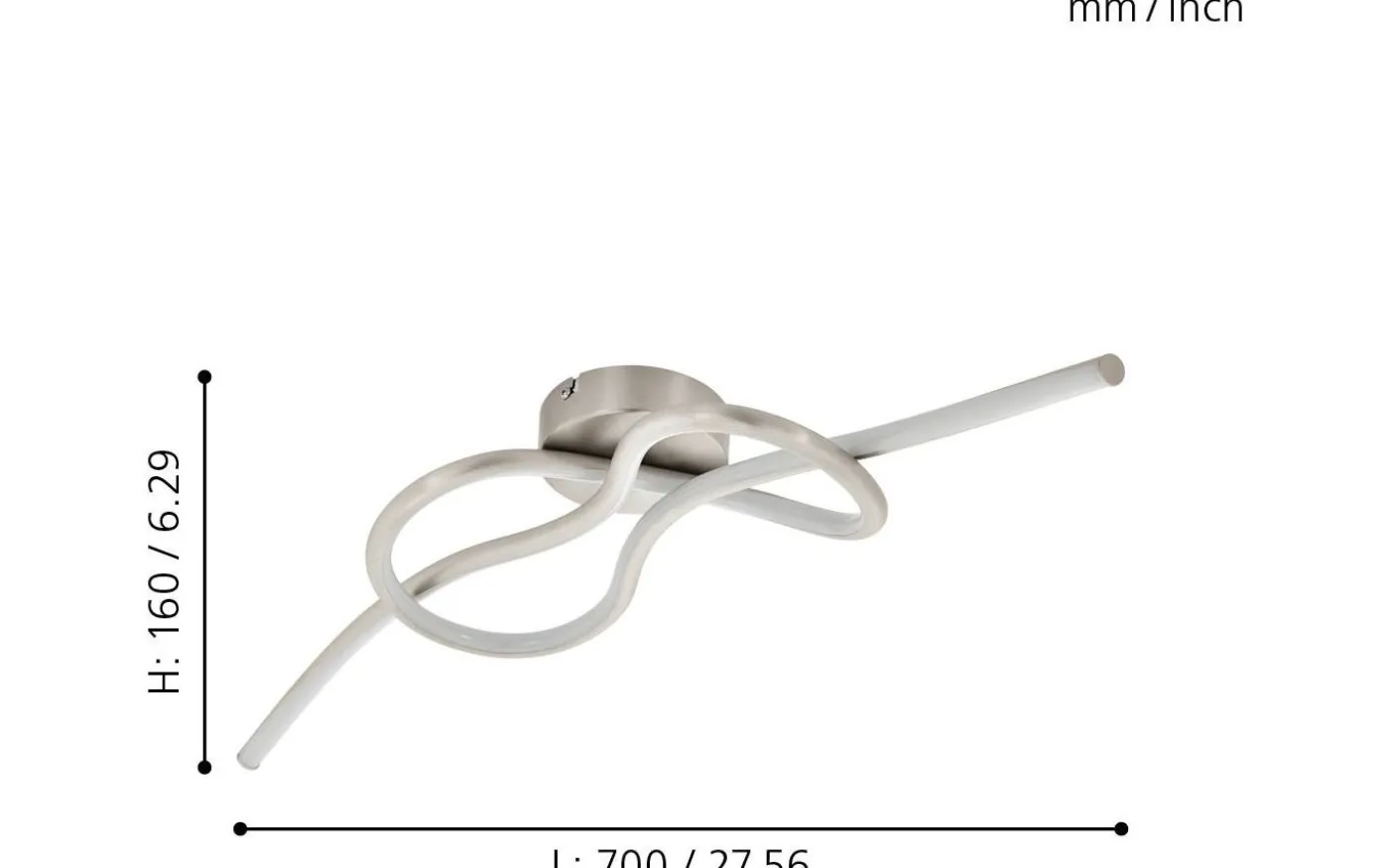 Novafel Plafond 70cm LED 3000K 13W Nickel