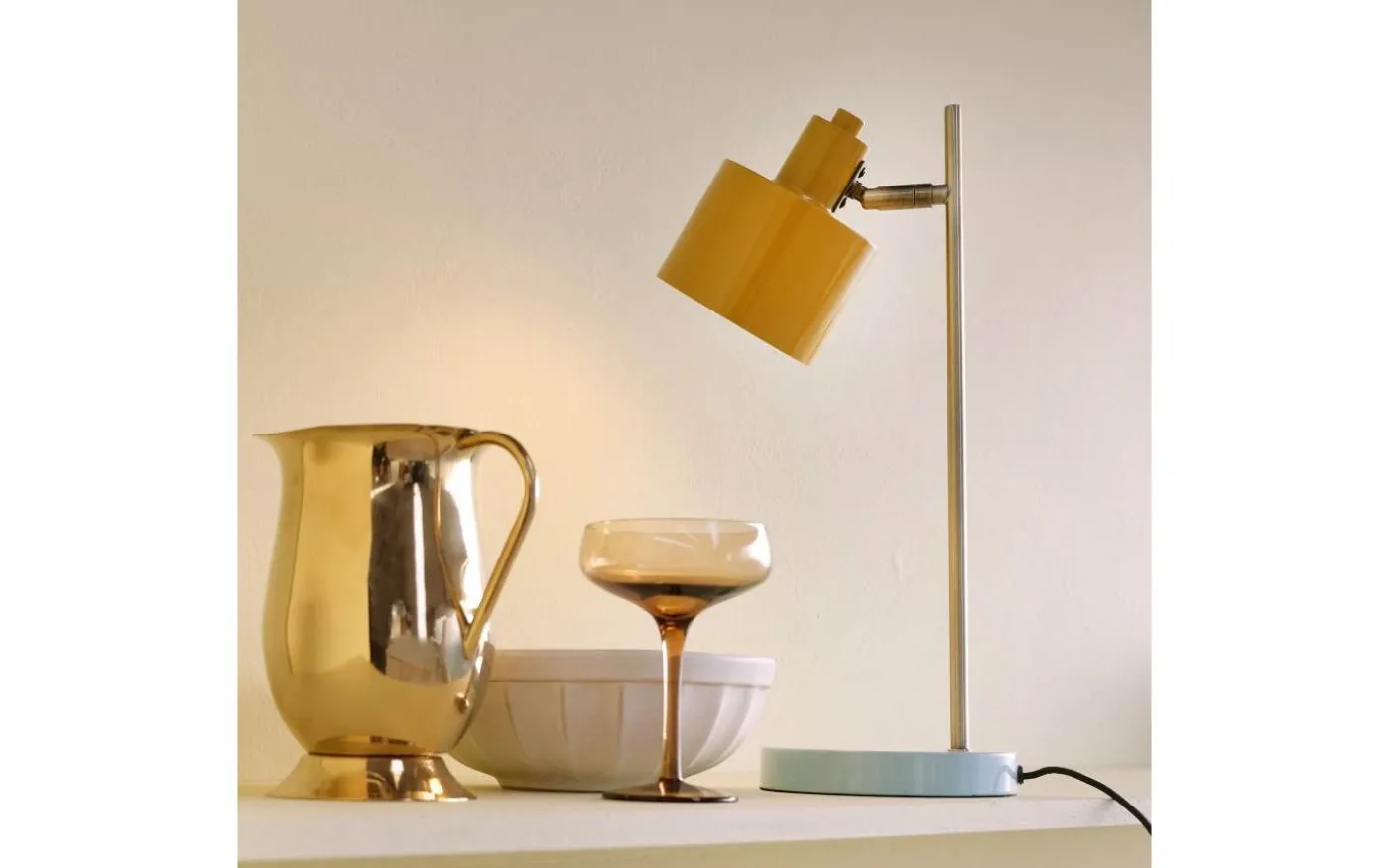 Ocean Skrivbordslampa 43cm Curry/Mässing/Turkos