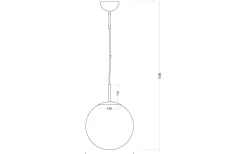 Opal Taklampa 30cm Matt Mässing