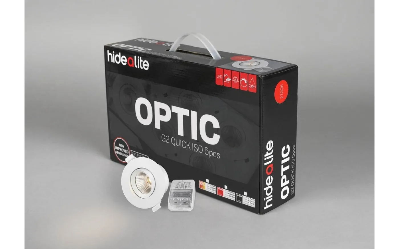 Optic G2 Quick ISO 6-pack Spotlight 2700K 6W Vit IP44