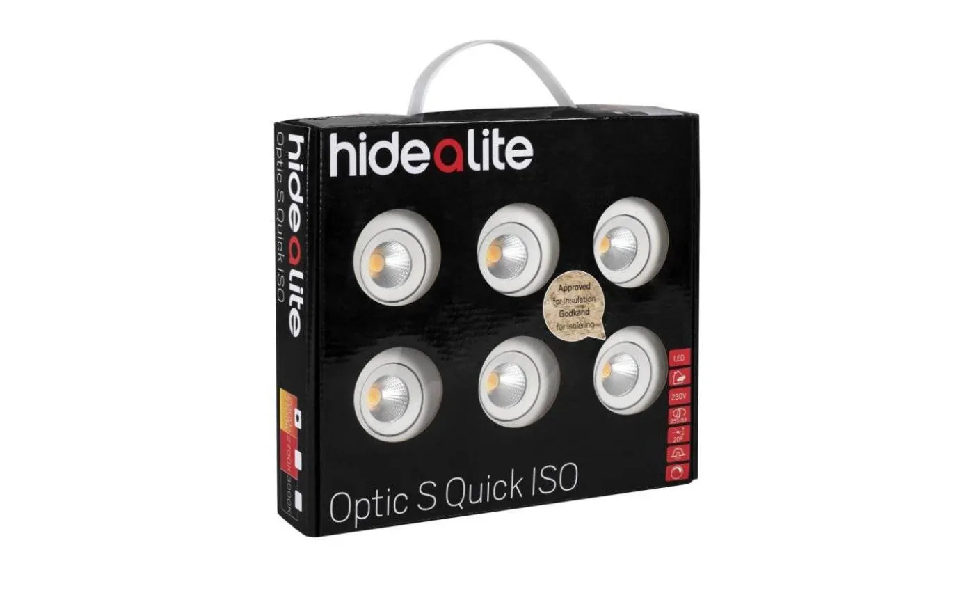 Optic S Quick ISO 6-pack Spotlight 3000K 4,5W Vit IP44