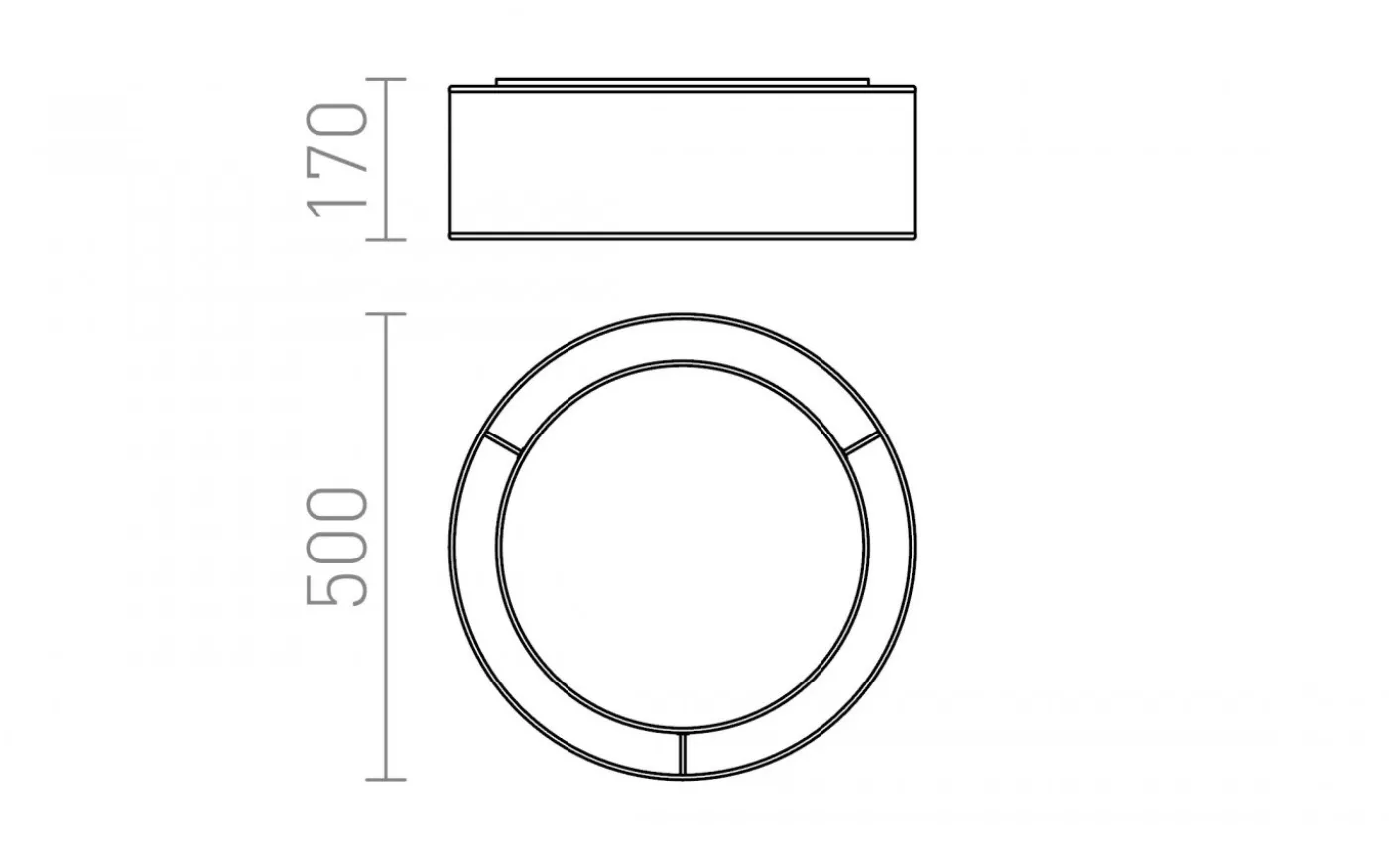 Otis Plafond 50cm 3xE27 Svart/Vit