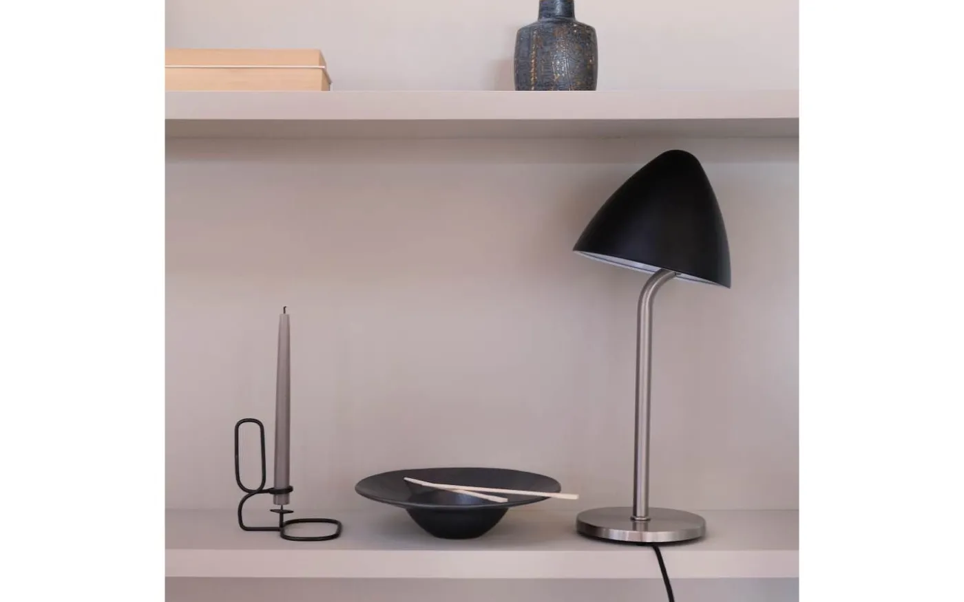 Oulu Bordslampa 47cm Svart/Borstad Stål