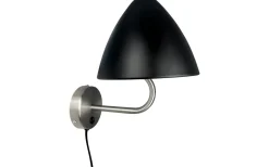 Oulu Vägglampa Svart/Borstad Stål