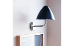 Oulu Vägglampa Svart/Borstad Stål