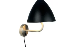 Oulu Vägglampa Svart/Borstad Stål