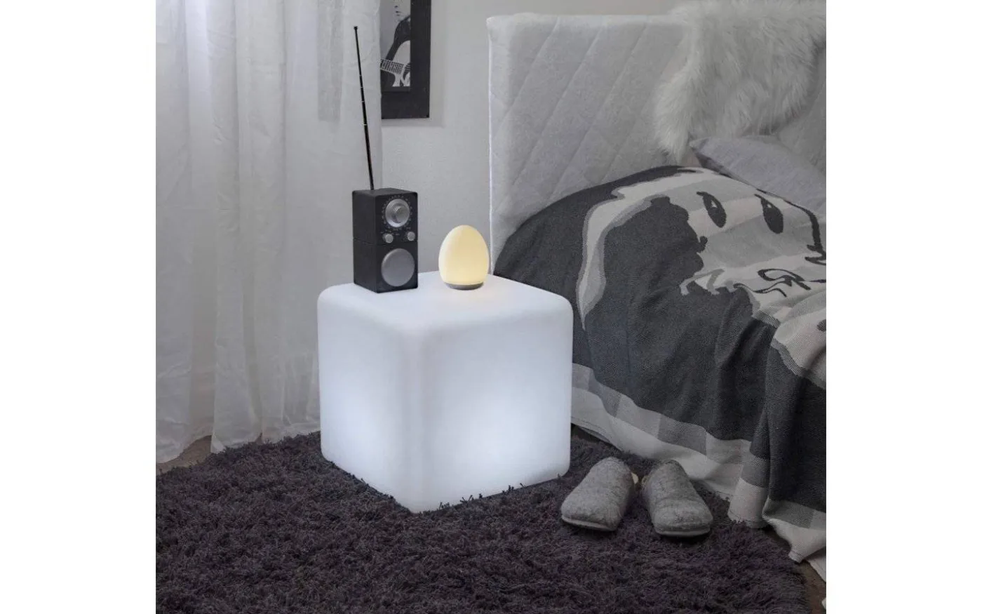 Oval Uppladdningsbar Nattlampa LED RGB+W 11cm