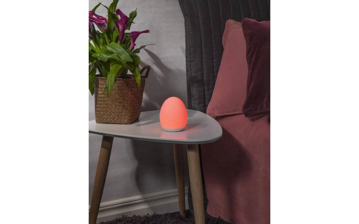 Oval Uppladdningsbar Nattlampa LED RGB+W 11cm