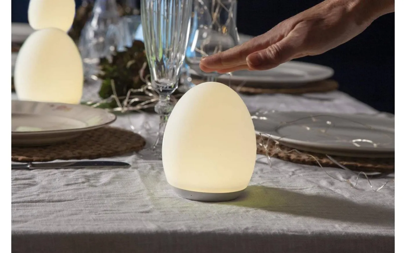 Oval Uppladdningsbar Nattlampa LED RGB+W 11cm