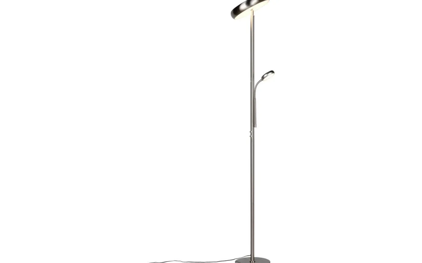 Palermo Golvlampa LED i borstat stål med läslampa