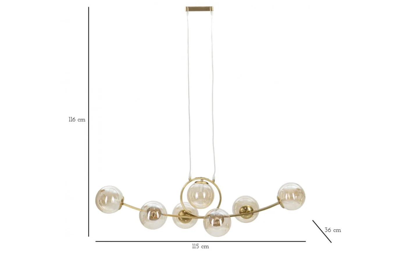 Palermo Taklampa 115cm Guld