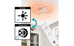 Palmaves Plafond 55cm LED 3000-6500K 9,5W med Fjärrkontroll Silver