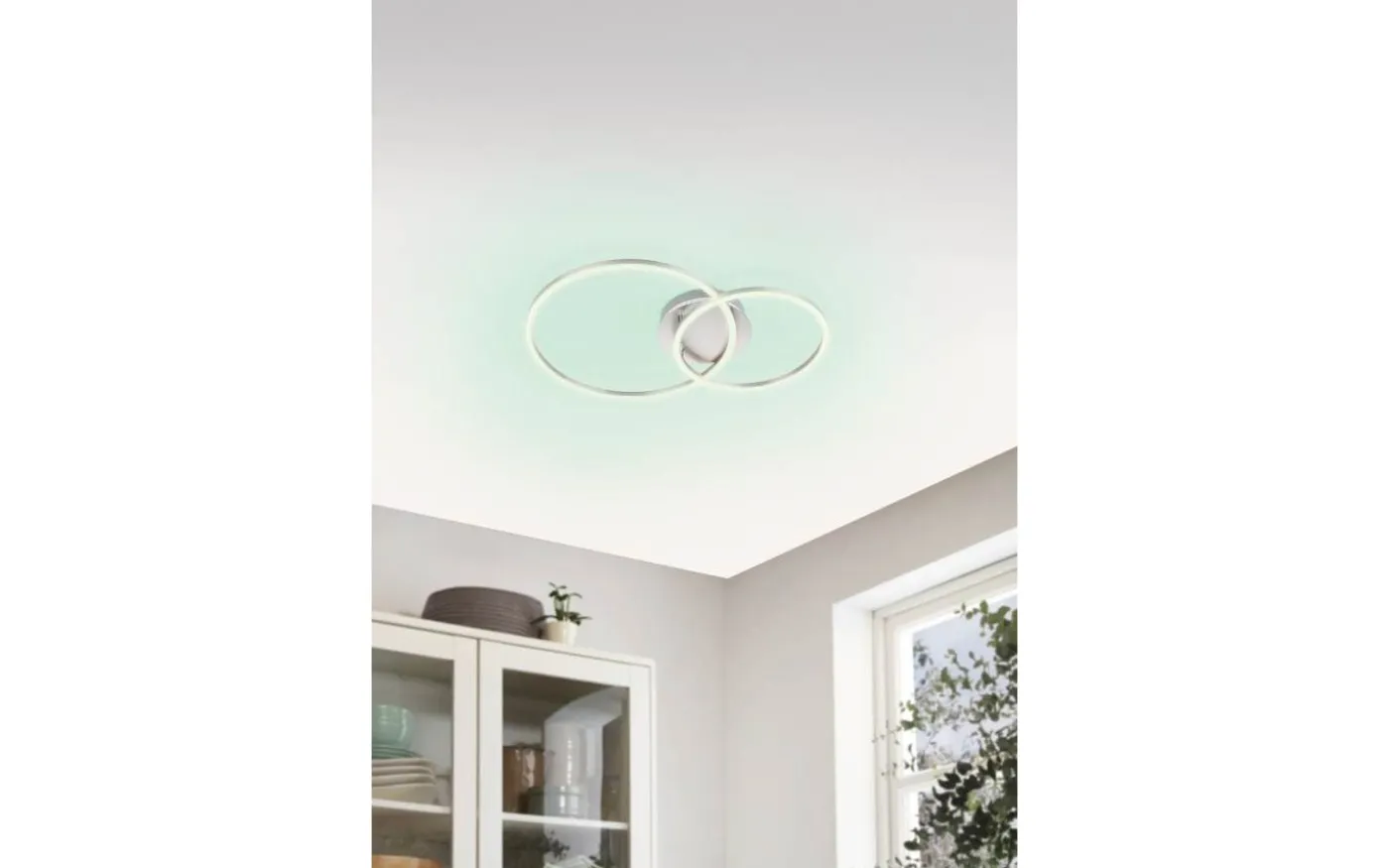 Palmaves Plafond 55cm LED 3000-6500K 9,5W med Fjärrkontroll Silver