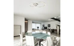 Palmaves Plafond 55cm LED 3000-6500K 9,5W med Fjärrkontroll Silver