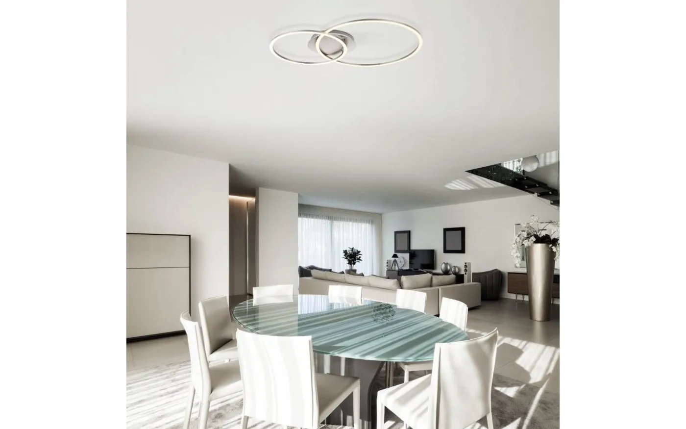 Palmaves Plafond 55cm LED 3000-6500K 9,5W med Fjärrkontroll Silver