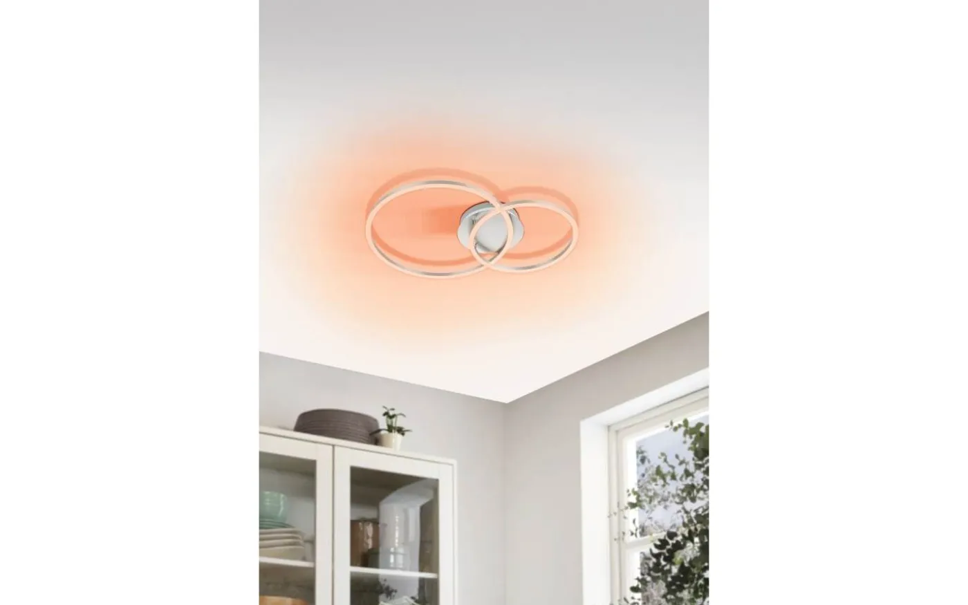 Palmaves Plafond 55cm LED 3000-6500K 9,5W med Fjärrkontroll Silver