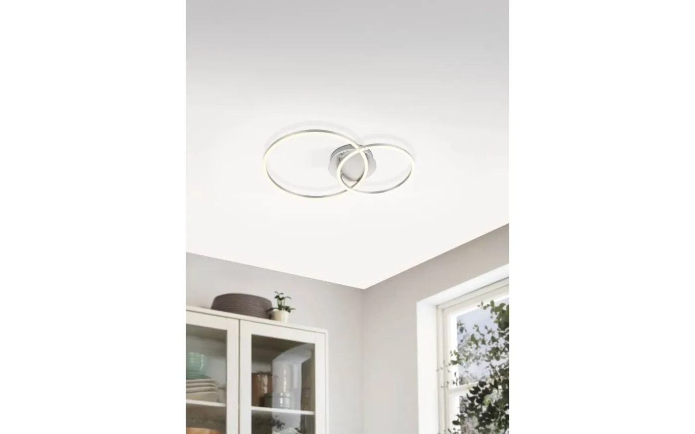 Palmaves Plafond 55cm LED 3000-6500K 9,5W med Fjärrkontroll Silver