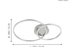 Palmaves Plafond 55cm LED 3000-6500K 9,5W med Fjärrkontroll Silver