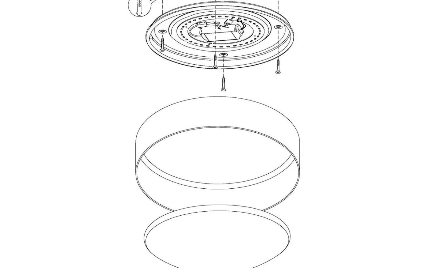 Palomaro Plafond 40,5cm LED 3000K 18W Vit