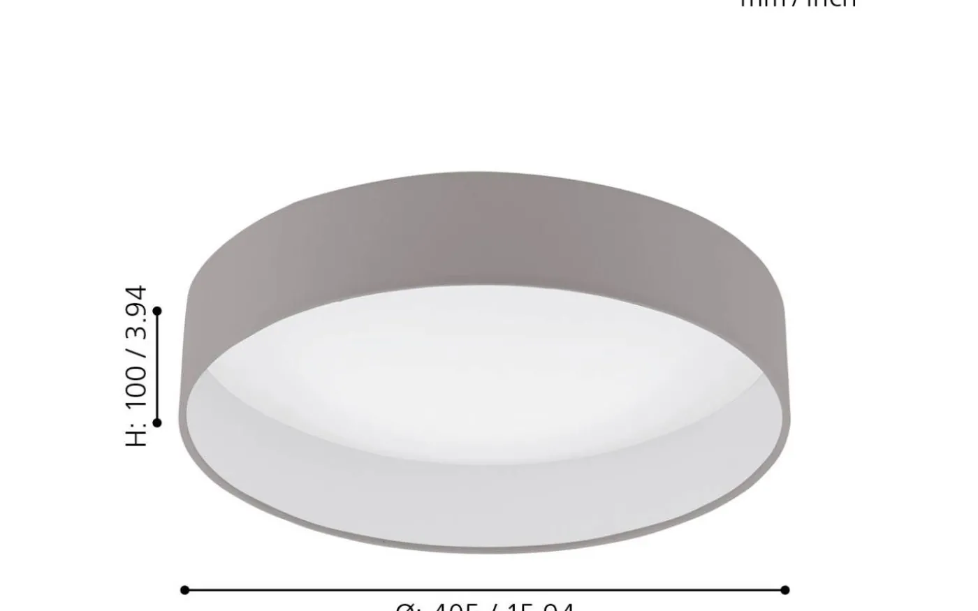 Palomaro Plafond 40,5cm LED 3000K 18W Vit