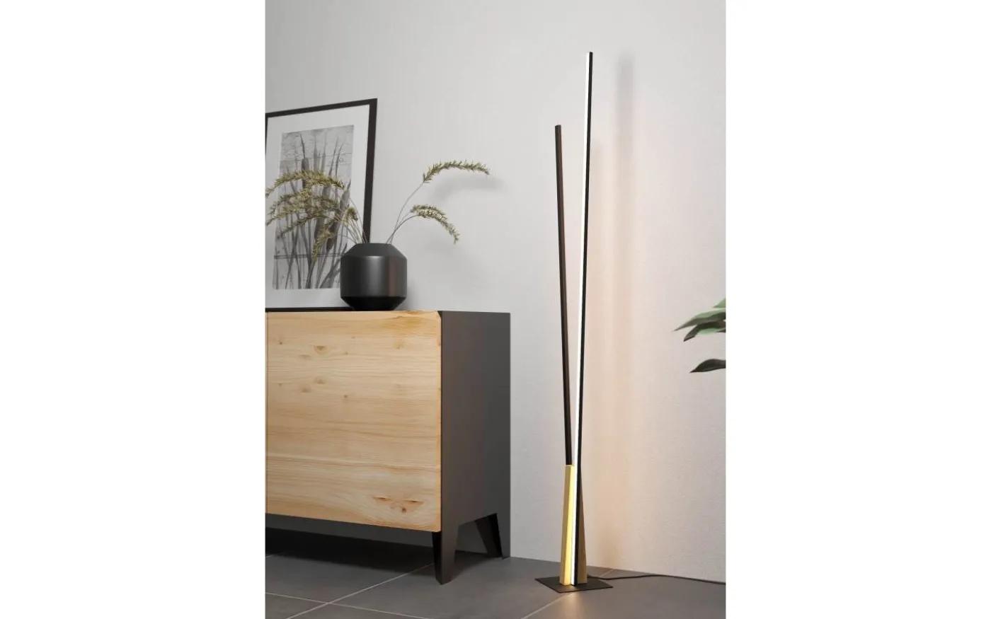 Panagria Golvlampa 146cm LED 3000K 11,2+12,8W Natur