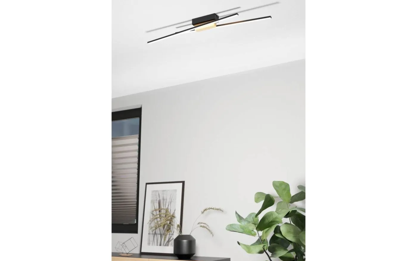 Panagria Plafond 93,5cm LED 3000K 26W Svart/Natur