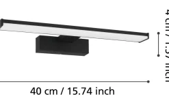 Pandella 1 Spegelbelysning 40cm LED 4000K 7,4W Svart IP44