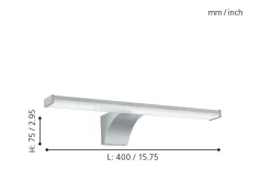 Pandella 2 Spegelbelysning 40cm LED 4000K 7,4W Silver IP44