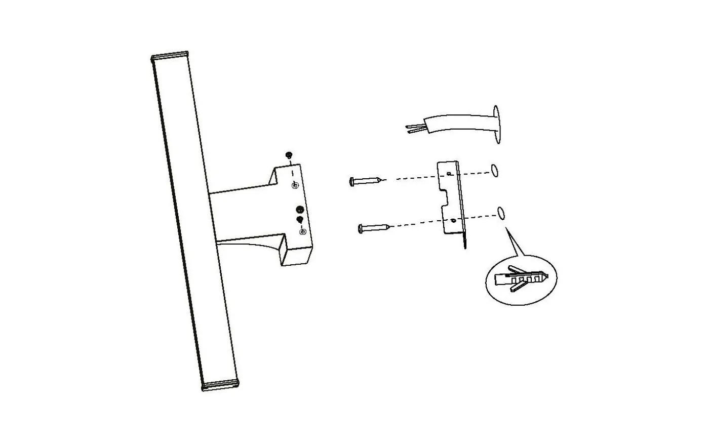 Pandella 2 Spegelbelysning 40cm LED 4000K 7,4W Silver IP44