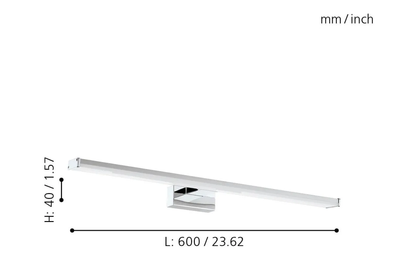Pandella 1 Spegelbelysning 60cm 4000K 7,4W Krom IP44