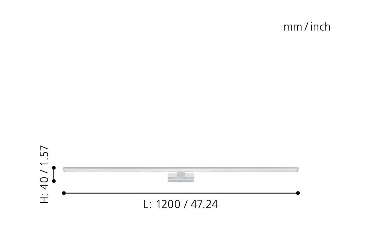 Pandella 1 Spegelbelysning 120cm LED 4000K 14W Krom IP44