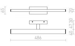 Panon Vägglampa Krom 49cm LED 12W IP44 3000K