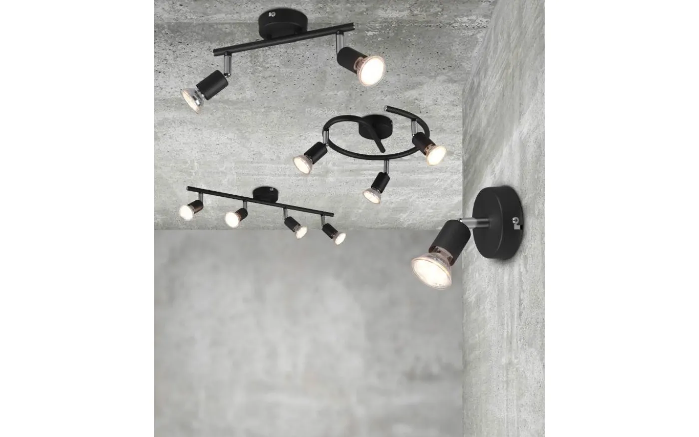 Paris Spotlight 2-delad GU10 mattsvart