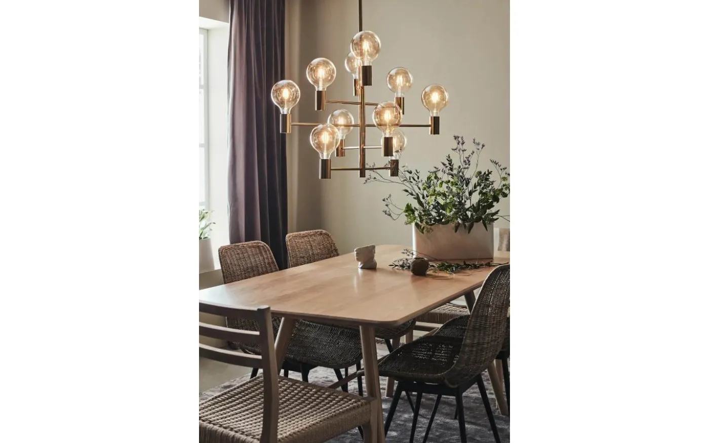 Paris Taklampa 73cm 10L Mässing